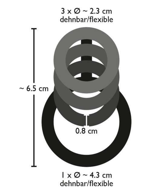 Penis-Hodenring 4er