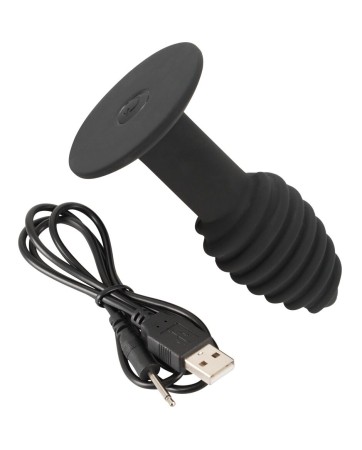 Twist Butt Plug Rechargeable Black Velvets