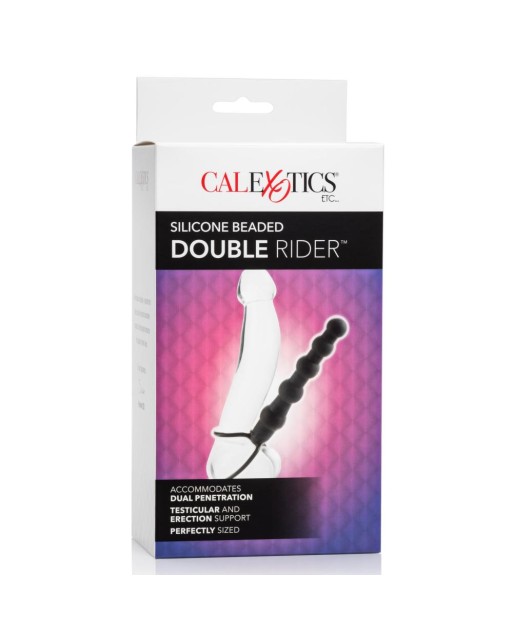 Silicone Beaded Double Rider Black -Calexotics