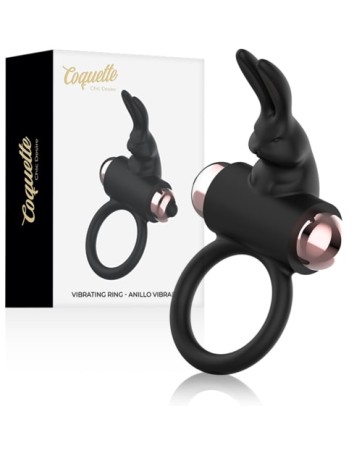 COCK RING COQUETTE CON VIBRATORE NERO / ORO