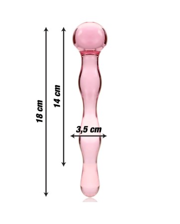 NEBULA SERIES BY IBIZA - MODELLO 13 DILDO IN VETRO BOROSILICATO ROSA 18 CM x 3.5 CM