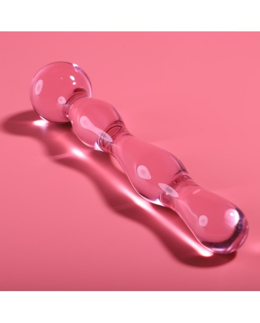 NEBULA SERIES BY IBIZA - MODELLO 13 DILDO IN VETRO BOROSILICATO ROSA 18 CM x 3.5 CM