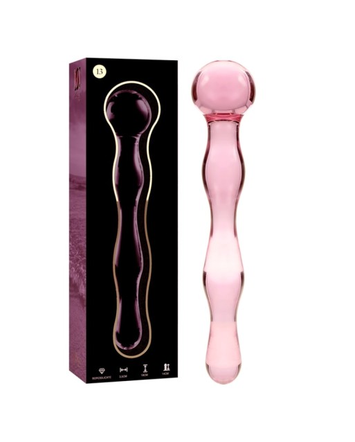 NEBULA SERIES BY IBIZA - MODELLO 13 DILDO IN VETRO BOROSILICATO ROSA 18 CM x 3.5 CM