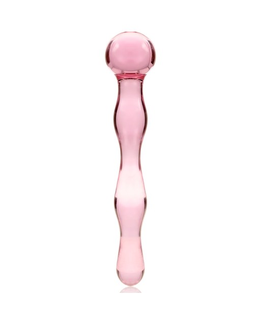 NEBULA SERIES BY IBIZA - MODELLO 13 DILDO IN VETRO BOROSILICATO ROSA 18 CM x 3.5 CM