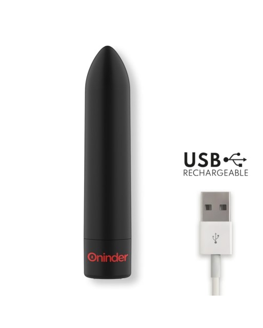 ONINDER - BERLIN VIBRATORE BULLET NERO 9 MODALITÀ 8,5 X 2 CM - APP GRATUITA