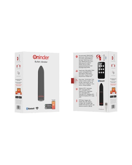 ONINDER - BERLIN VIBRATORE BULLET NERO 9 MODALITÀ 8,5 X 2 CM - APP GRATUITA