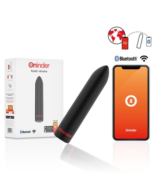 ONINDER - BERLIN VIBRATORE BULLET NERO 9 MODALITÀ 8,5 X 2 CM - APP GRATUITA