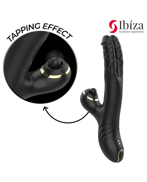 IBIZA - TWO DRAGONS DOPPIO VIBRATORE NERO