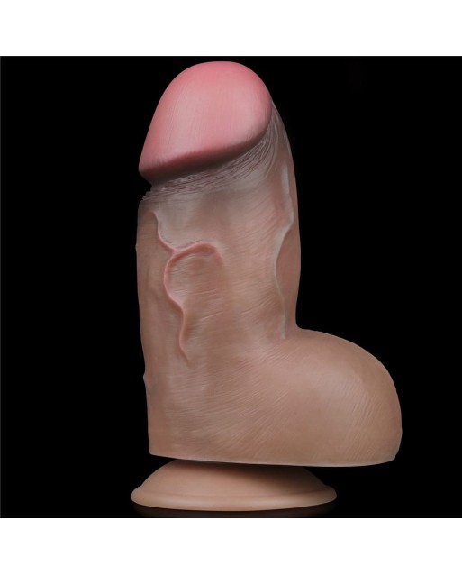 7" Dual-Layered Silicone Nature Cock Brown