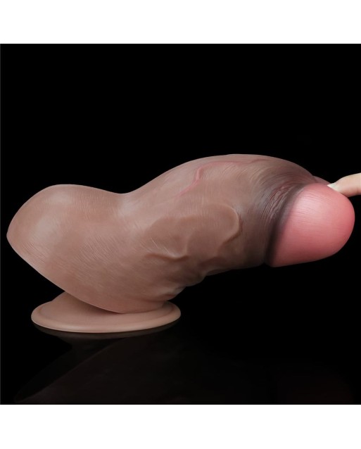 7" Dual-Layered Silicone Nature Cock Brown